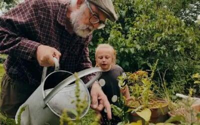 Man watering plants